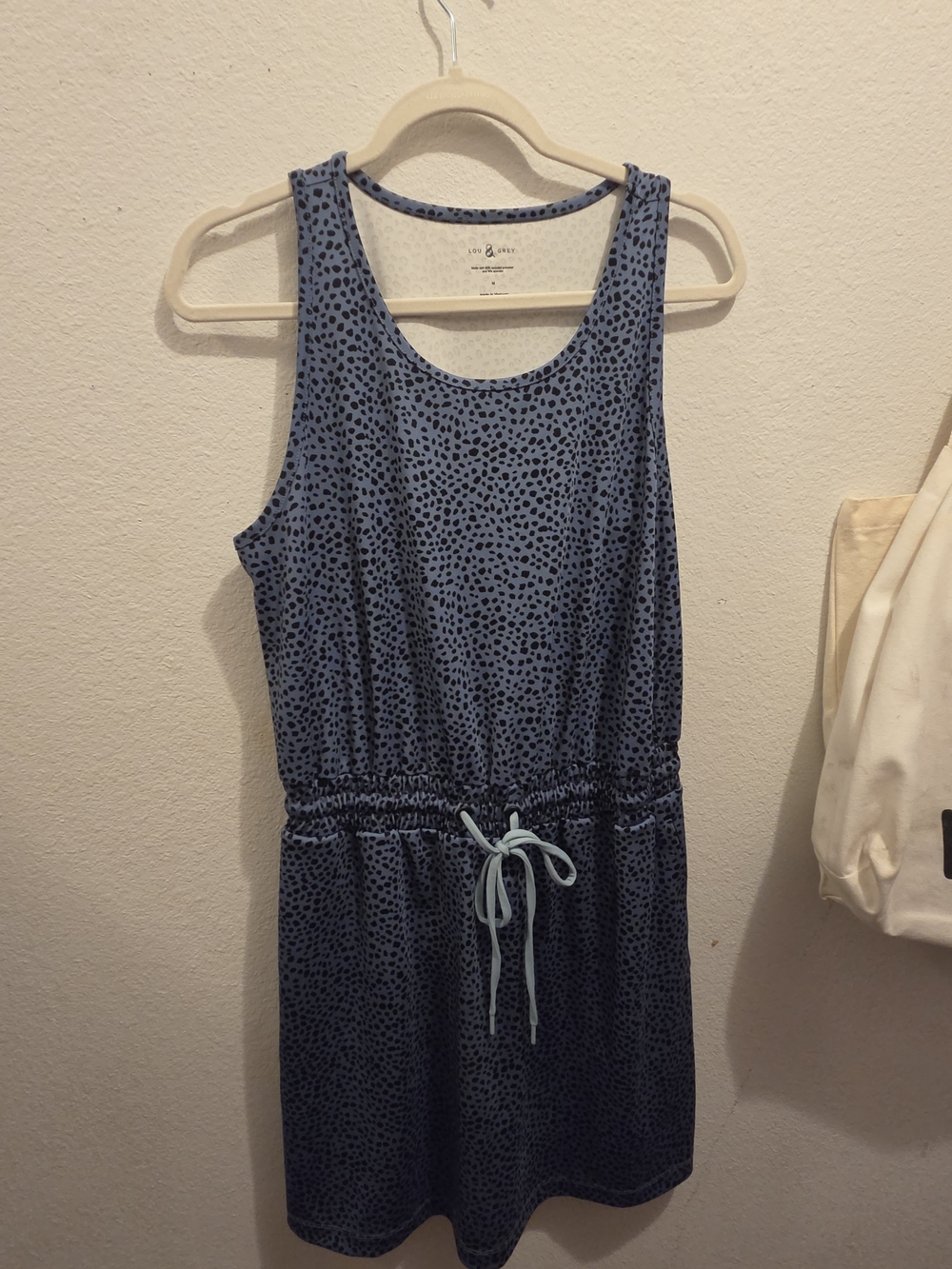 Lou & grey. Blue & Black Animal Print Drawstring Dress